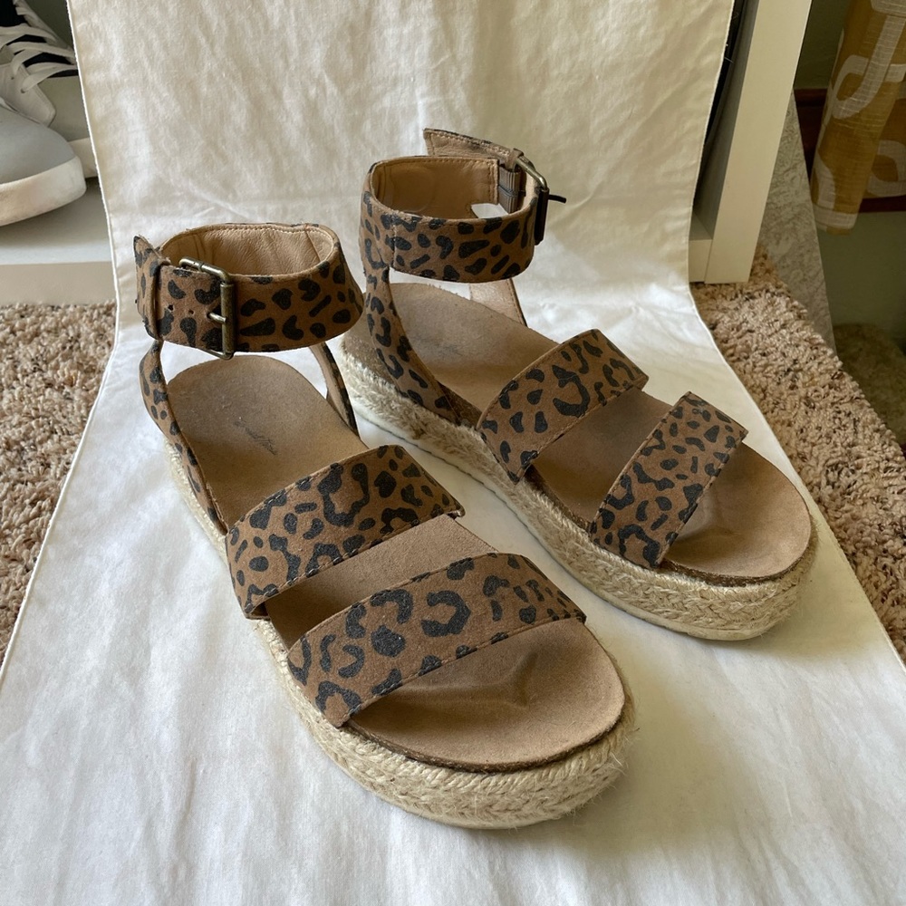 Cheetah Print Kimmie Platform Espadrille Sandals